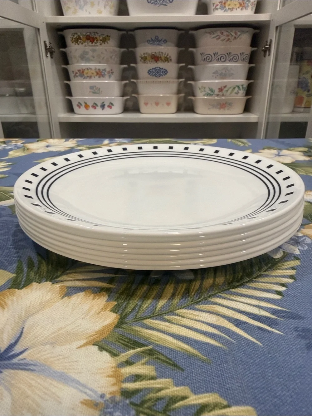 Corelle City Block set of seven 8 1/2 inch wide plates